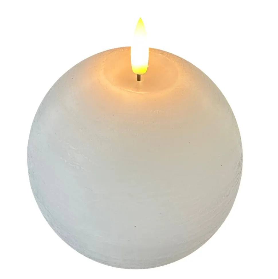 STERNTALER LED-vokslys, hvid, højde 13 cm, kugle, batteri