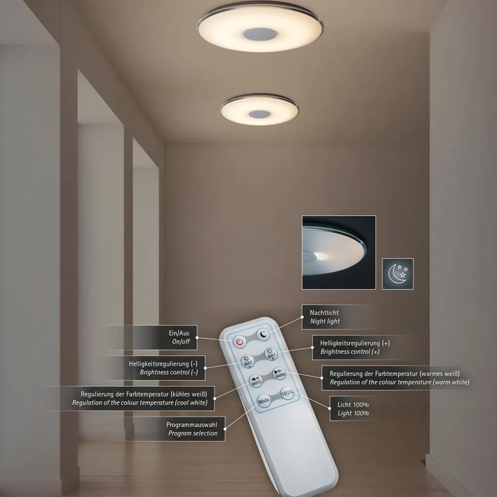Stor LED loftslampe Tokyo med fjernbetjening