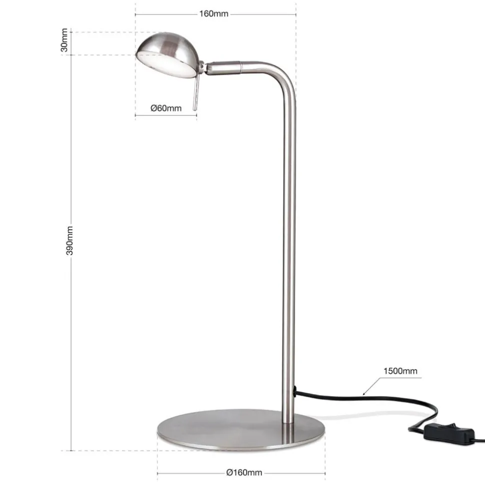 Student LED-bordlampe med vipbart hoved