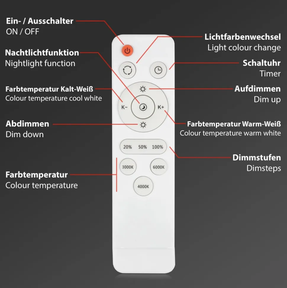 Style LED-loftslampe, fjernbetjening