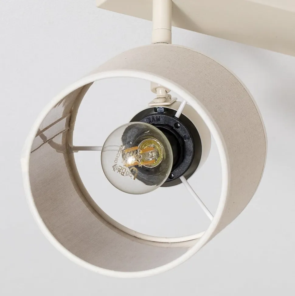 Suerte loftlampe, cremehvid, hørtekstil, 4 lyskilder