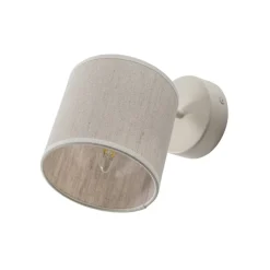 Suerte væglampe, cremehvid, hørtekstil, 18 cm høj, E14