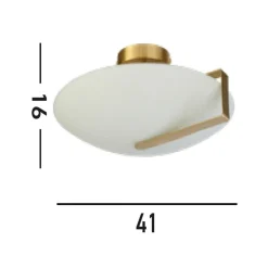 Sundial loftlampe, guld/opalhvid, stål, glas, E27
