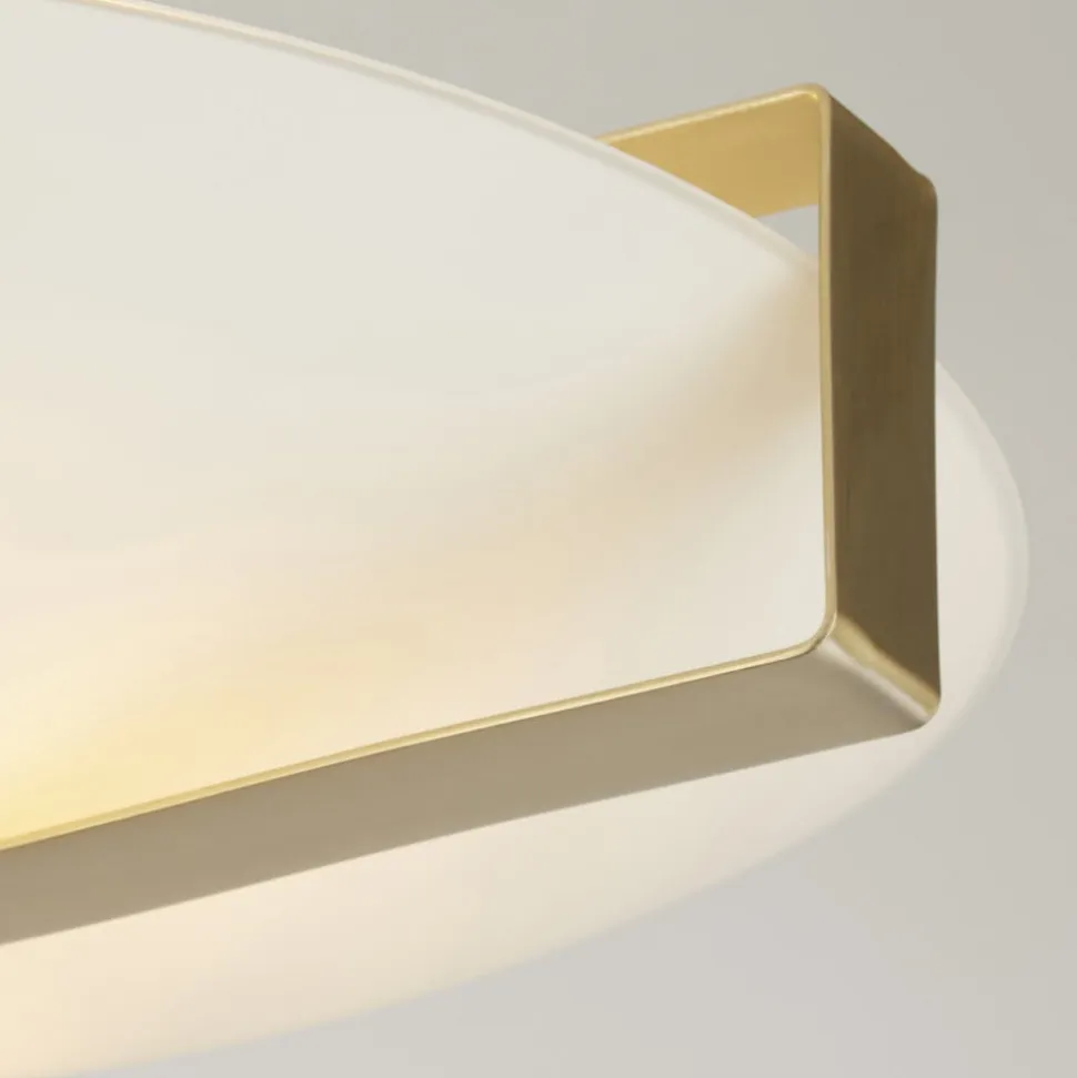 Sundial loftlampe, guld/opalhvid, stål, glas, E27