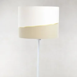 Susan gulvlampe, hvid/beige/guld
