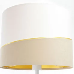 Susan gulvlampe, hvid/beige/guld