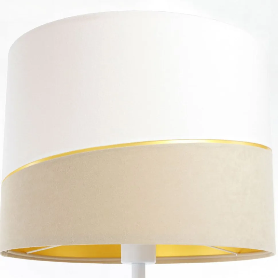 Susan gulvlampe, hvid/beige/guld