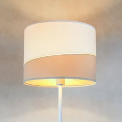 Susan gulvlampe, hvid/beige/guld