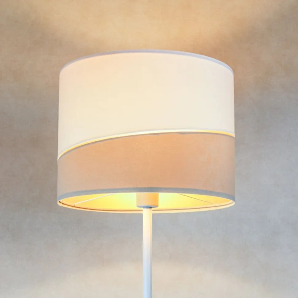 Susan gulvlampe, hvid/beige/guld