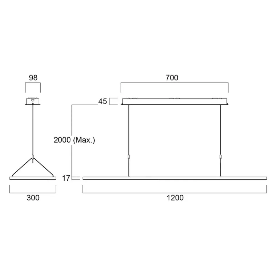 Sylvania LED-pendellampe Areum, 120 x 30 cm, 840, DALI