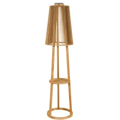 Tecka sol-gulvlampe med sensor, teak