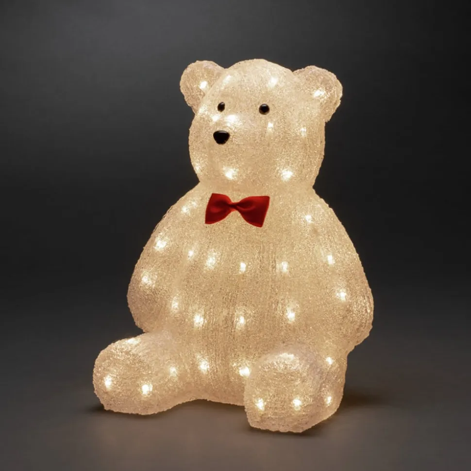 Teddybjørn LED-dekofigur klar IP44 højde 38 cm