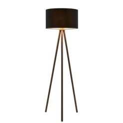 Tekstilgulvlampe Majken - mørkegrå/sort