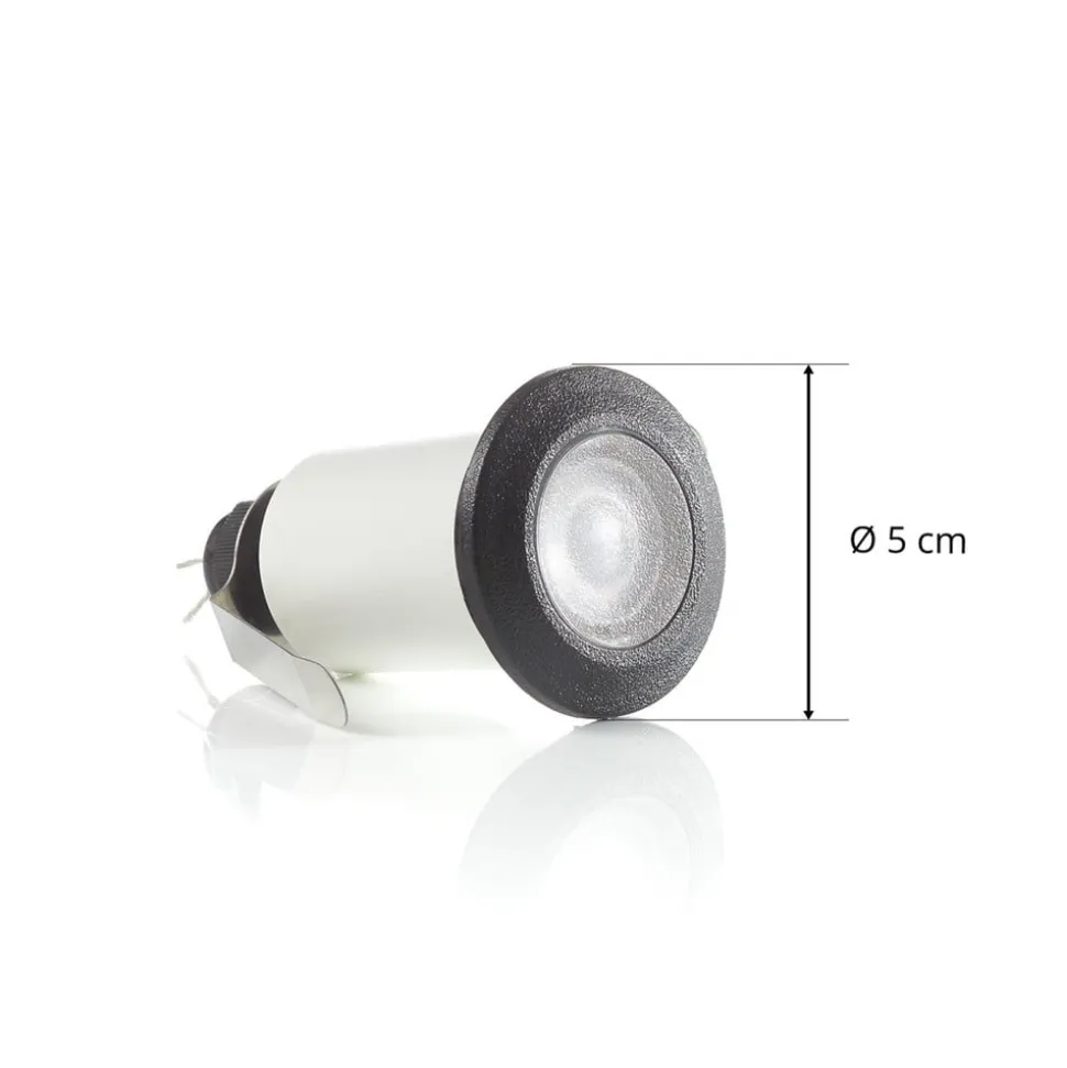 Teresa indbygningslampe rund, sort/frostet 3.000 K