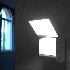 Theben udendørs LED-væglampe theLeda S8-100, hvid, sensor