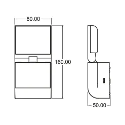 Theben udendørs LED-væglampe theLeda S8-100, hvid, sensor