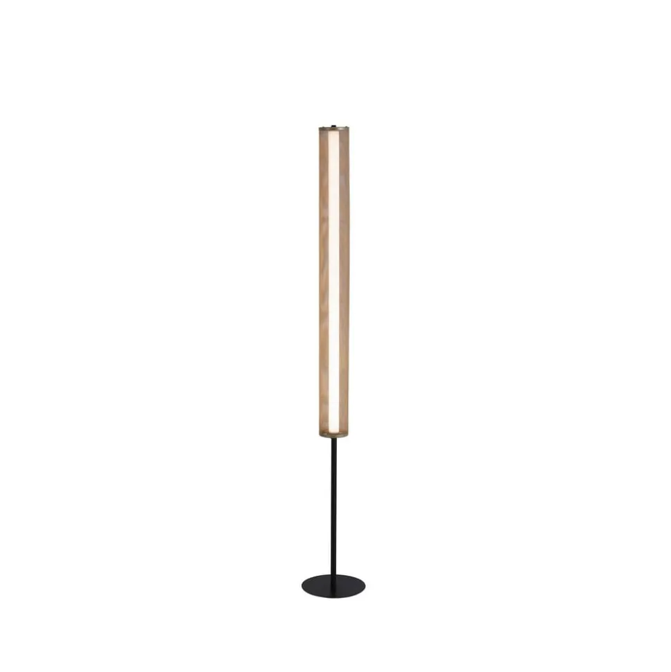 Thread LED-gulvlampe, guldfarvet, dæmpbar i 3 trin, stål