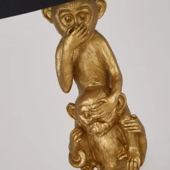Three Wise Monkeys stof-bordlampe