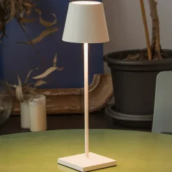 Toc LED-bordlampe med USB-oplader, IP54, hvid