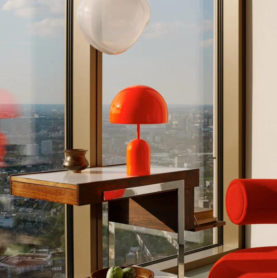 Tom Dixon LED-batteridrevne LED-bordlampe Bell Portable, rød, højde 28 cm
