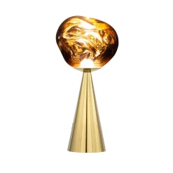 Tom Dixon LED-bordlampe Melt, guldfarvet, højde 29 cm