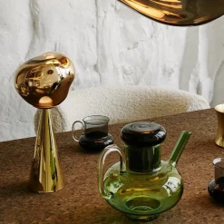Tom Dixon LED-bordlampe Melt, guldfarvet, højde 29 cm