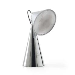Tom Dixon LED-bordlampe Pose, sølvfarvet, højde 25 cm