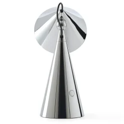 Tom Dixon LED-bordlampe Pose, sølvfarvet, højde 25 cm