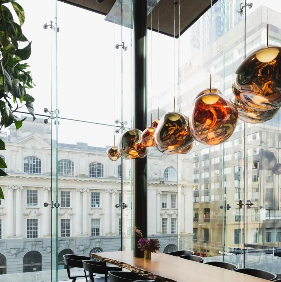 Tom Dixon LED-hængelampe Melt, Ø 50 cm, kobber, plast