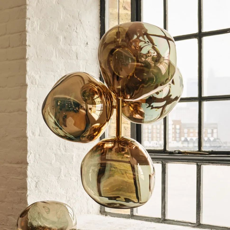 Tom Dixon LED-lysekrone Melt Chandelier, bronzefarvet