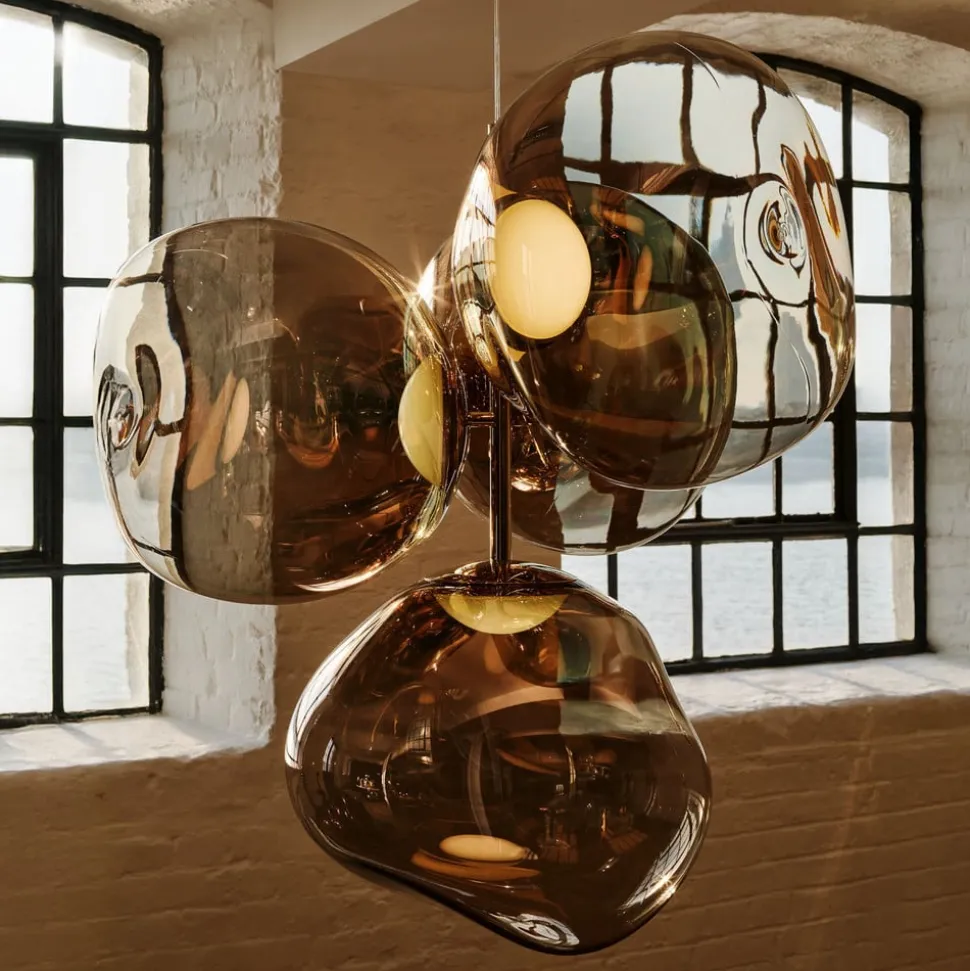 Tom Dixon LED-lysekrone Melt Chandelier, bronzefarvet