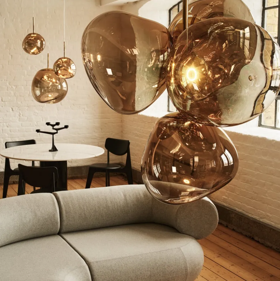 Tom Dixon LED-lysekrone Melt Chandelier, bronzefarvet
