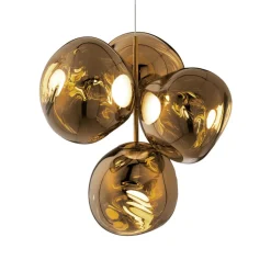 Tom Dixon LED-lysekrone Melt Chandelier, guldfarvet