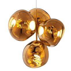 Tom Dixon LED-lysekrone Melt Chandelier, guldfarvet
