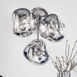 Tom Dixon LED-lysekrone Melt Chandelier, røggrå