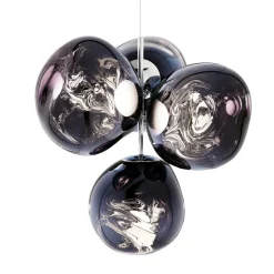 Tom Dixon LED-lysekrone Melt Chandelier, røggrå