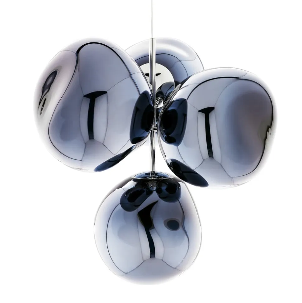 Tom Dixon LED-lysekrone Melt Chandelier, røggrå