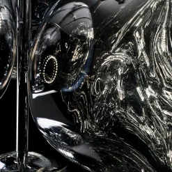 Tom Dixon LED-lysekrone Melt Chandelier, røggrå