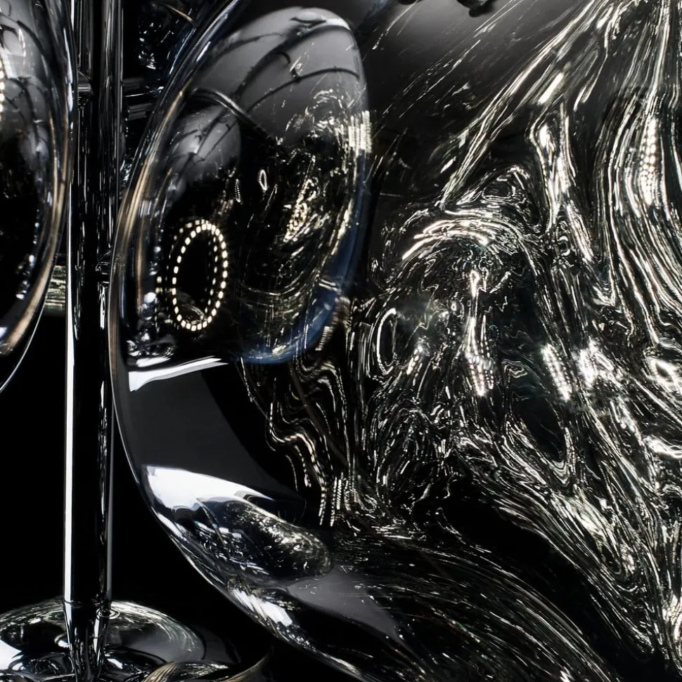 Tom Dixon LED-lysekrone Melt Chandelier, røggrå
