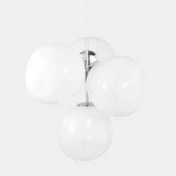 Tom Dixon LED-lysekrone Melt Chandelier opal/kromfarvet