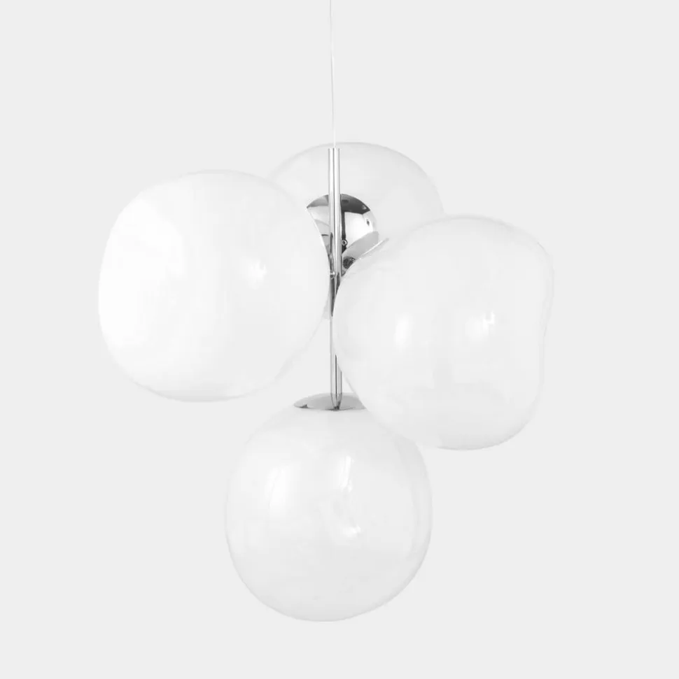 Tom Dixon LED-lysekrone Melt Chandelier opal/kromfarvet