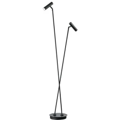 Tom LED-gulvlampe, 2 lyskilder, sort