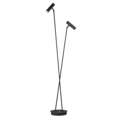 Tom Pro LED-gulvlampe, sort, 2 lyskilder, CCT, dæmper