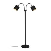 Tommy gulvlampe, sort/guld, højde 130 cm, 2-lys stof