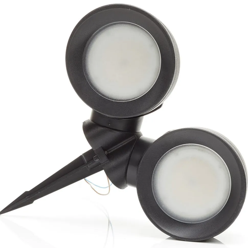Tommy-EL spydspot rundt sort/frostet, 2 x 10 W CCT