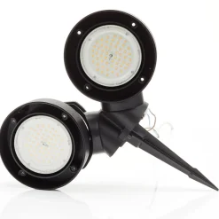 Tommy-EL spydspot rundt sort/frostet, 2 x 10 W CCT