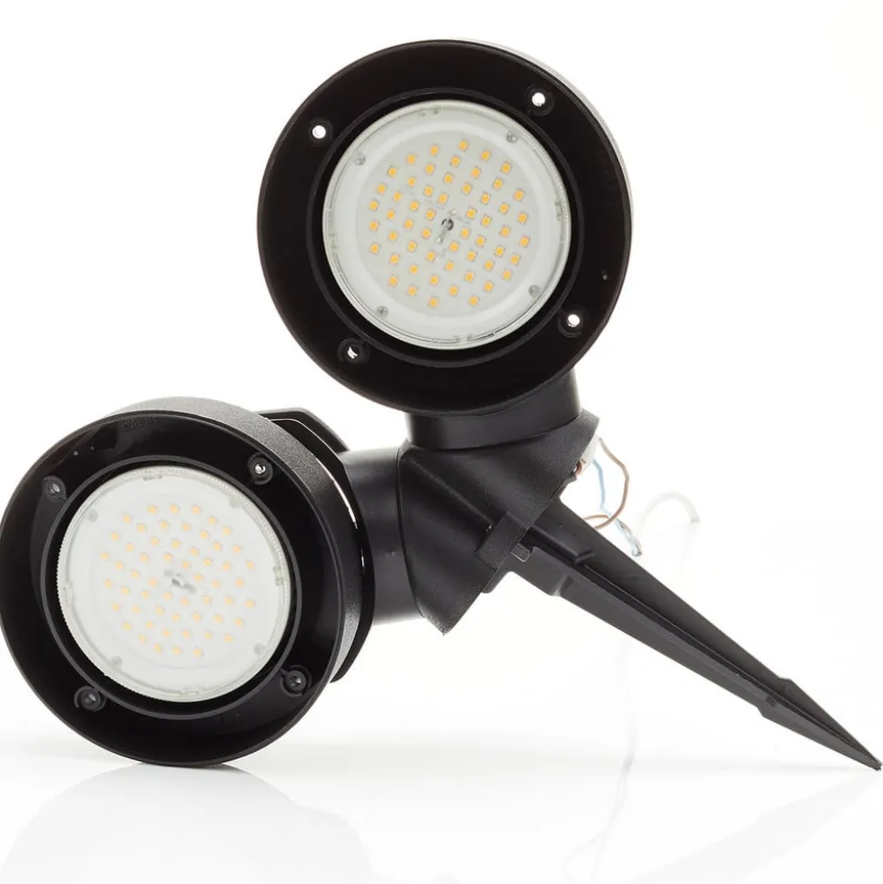 Tommy-EL spydspot rundt sort/frostet, 2 x 10 W CCT