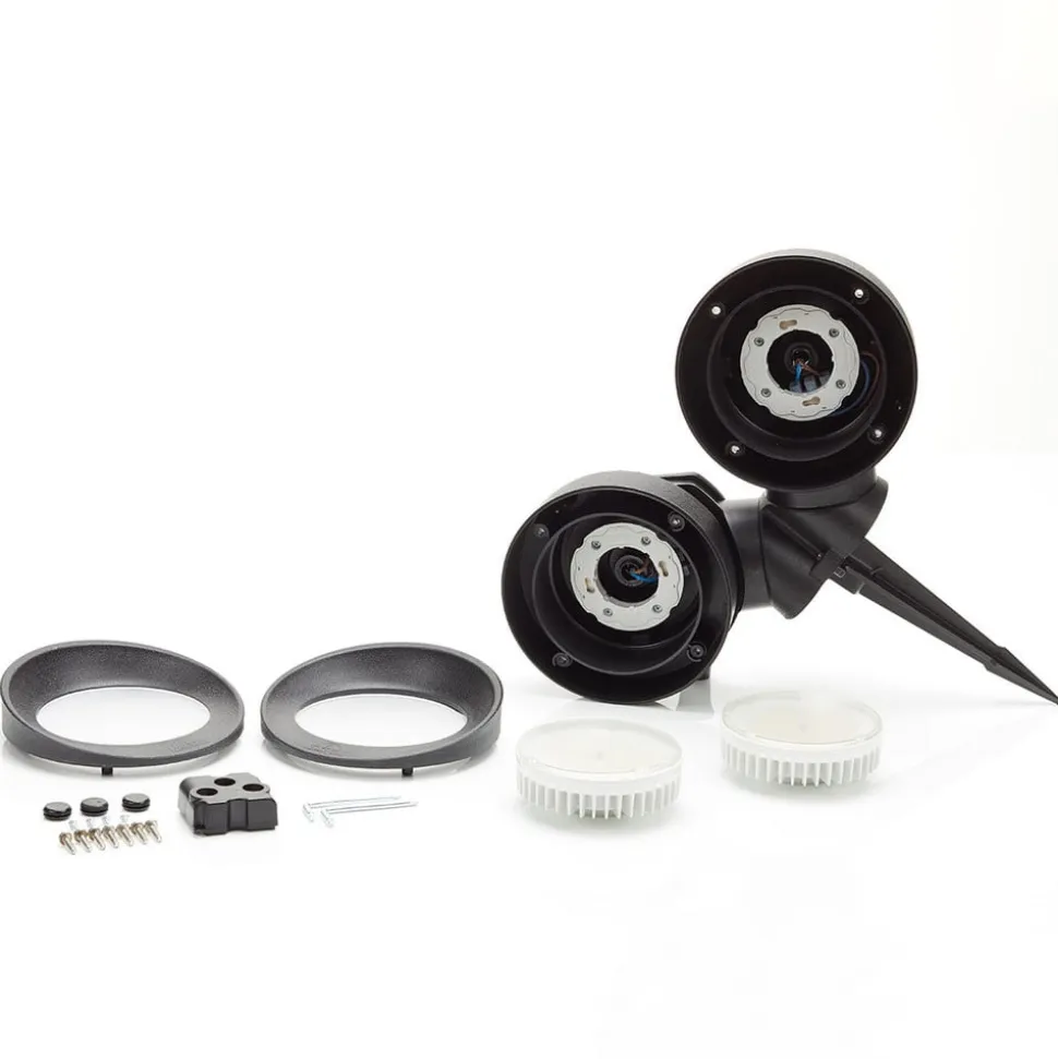 Tommy-EL spydspot rundt sort/frostet, 2 x 10 W CCT