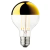 Topforspejlet pære Globe 80, guld, E27, 3,5 W, 2.700 K