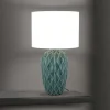 Tortuga bordlampe, grøn/hvid, højde 49,5 cm, keramik/lin